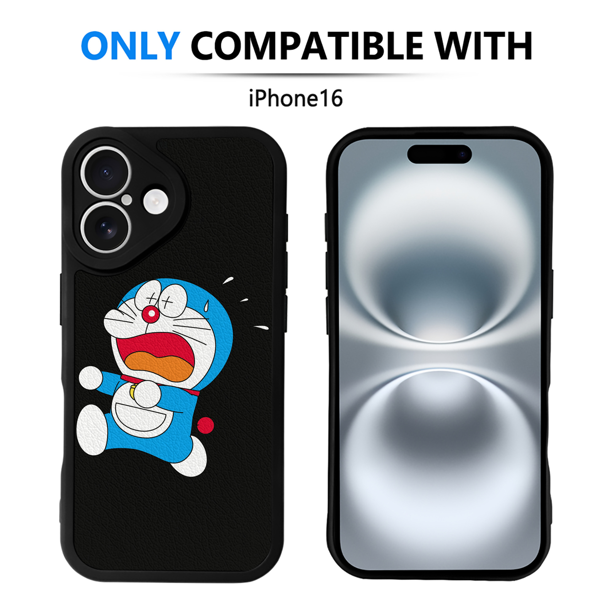（画像用） ドラえもん Doraemon 【iPhone 16シリーズ対応】シリコンスマホケース（レザー調） 材質：シリコン